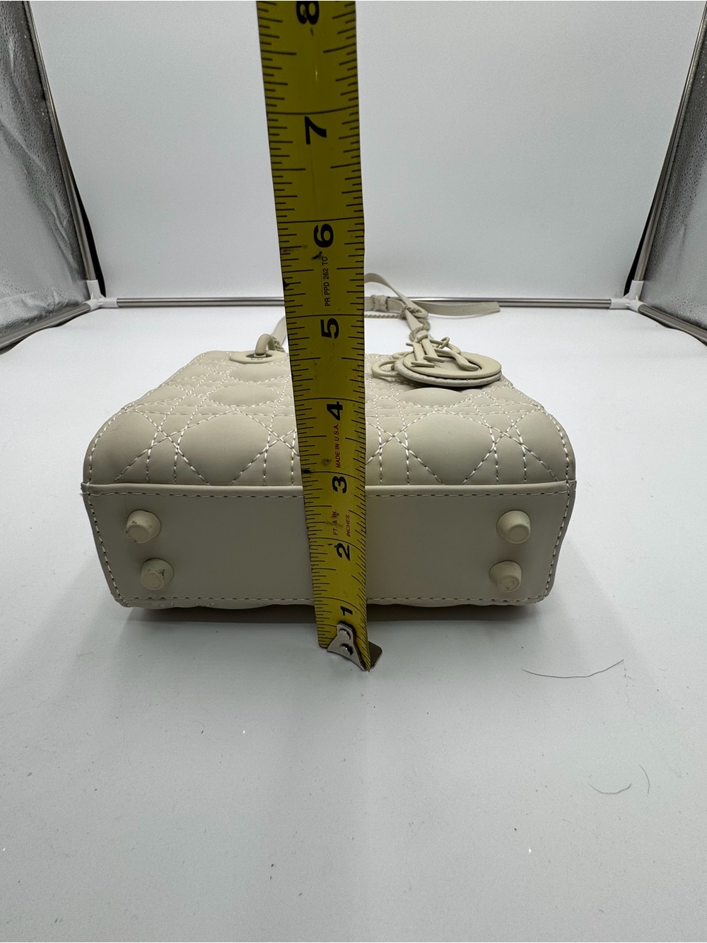 Christian Dior Mini Lady Dior Cannage Beige Bag D15-BO-0160 Made Italy - Picture 8 of 9